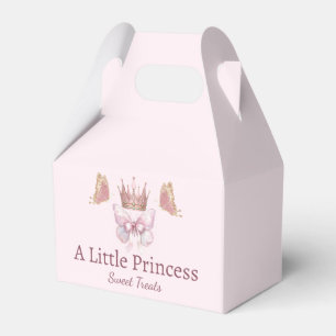 Royal Pink Princess Crown Sweet Treats Favor Box