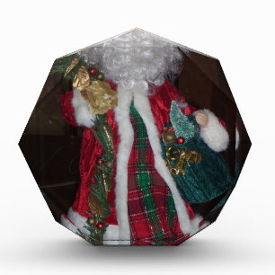 Royal Plaid Hohoho Santa Merry Christmas Acrylic Award