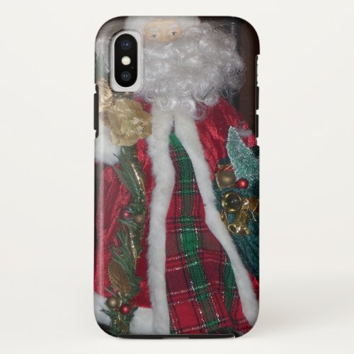 Royal Plaid Hohoho Santa Merry Christmas  iPhone XS Case