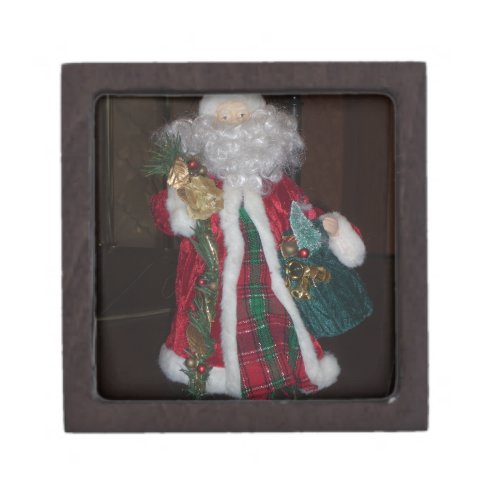 Royal Plaid Hohoho Santa Merry Christmas  Keepsake Box