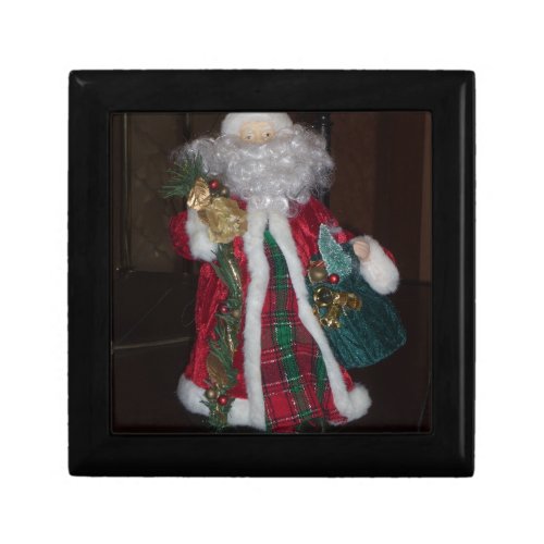 Royal Plaid Hohoho Santa Merry Christmas  Keepsake Box