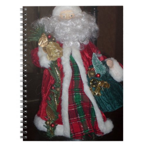 Royal Plaid Hohoho Santa Merry Christmas  Notebook