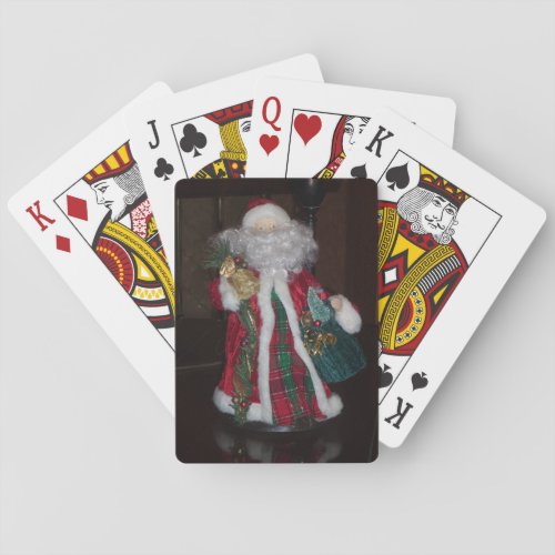 Royal Plaid Hohoho Santa Merry Christmas  Poker Cards