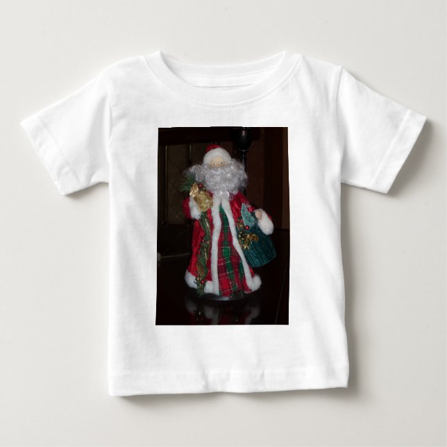 Royal Plaid Santa Merry Christmas  Baby T-Shirt (Front)
