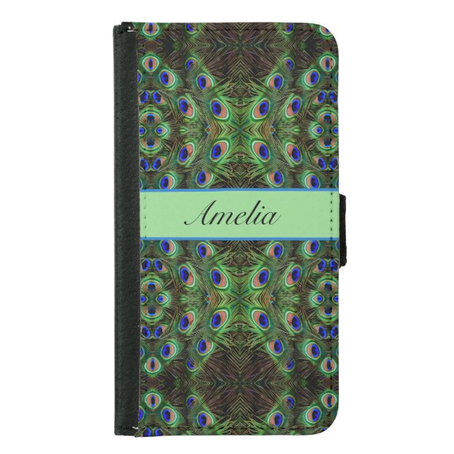 Royal Plumage - Luxe Peacock Feather Pattern  Samsung Galaxy Wallet Case (Front)