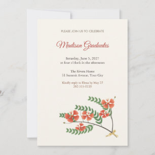 Royal Poinciana Flame Tree Graduation Invitation