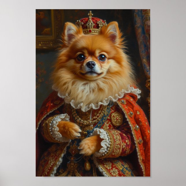 Royal Pomeranian Portrait Poster (Front)