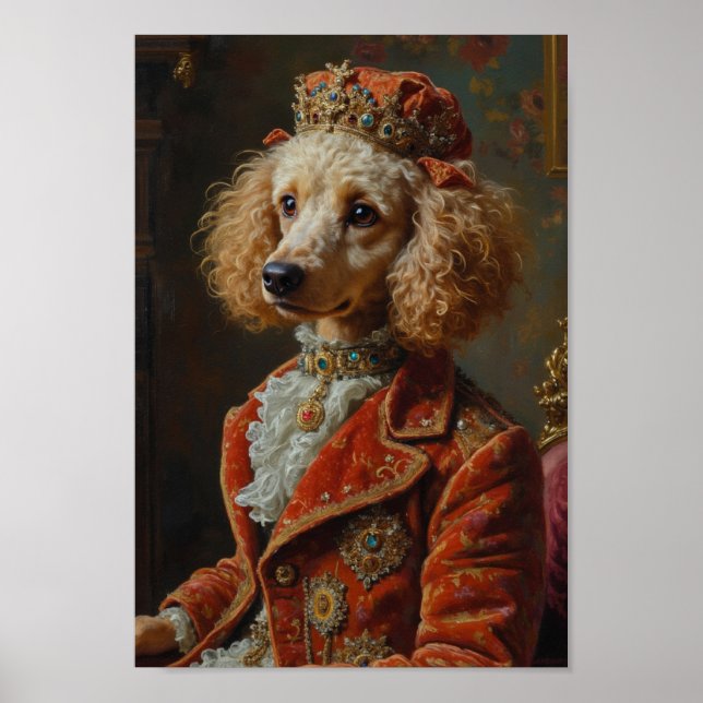 Royal Poodle Portrait Poster (Front)