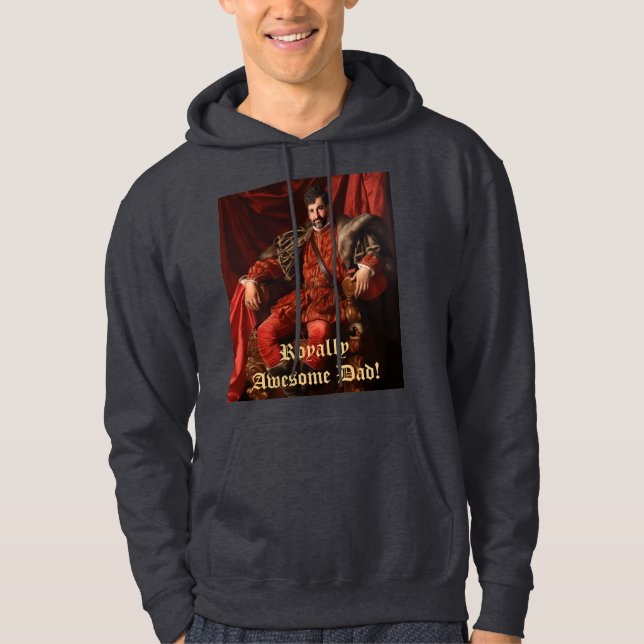 Royal Portrait Custom Personalized Photo Ornate Hoodie (Front)