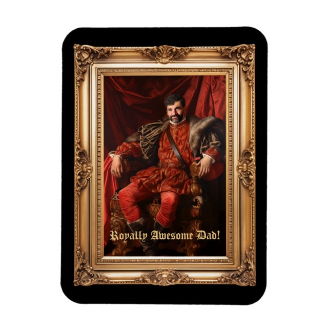 Royal Portrait Custom Personalized Photo Ornate Magnet (Vertical)