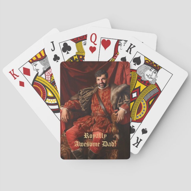 Royal Portrait Custom Personalized Photo Ornate Poker Cards (Back)