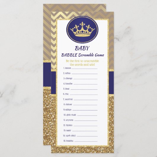 Royal Prince Baby Babble Word Scramble Game (Front/Back)