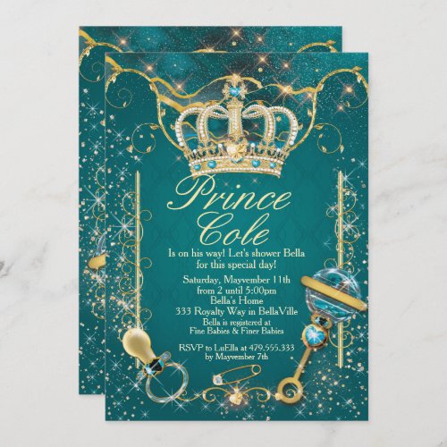 Royal Prince Baby Boy Shower Invitations