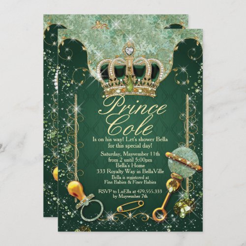 Royal Prince Baby Boy Shower Invitations