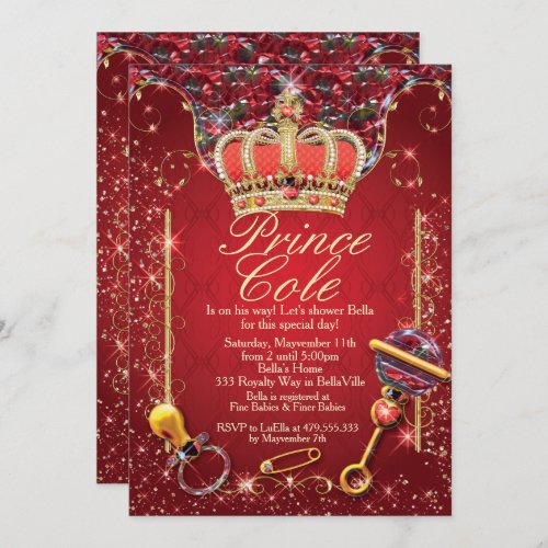 Royal Prince Baby Boy Shower Invitations