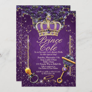 Royal Prince Baby Boy Shower Invitations