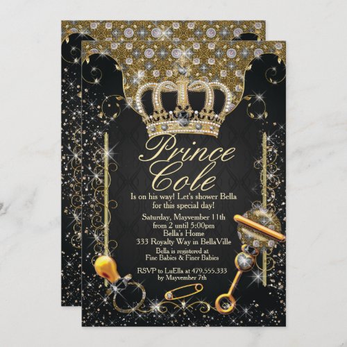 Royal Prince Baby Boy Shower Invitations