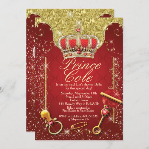 Royal Prince Baby Boy Shower Invitations