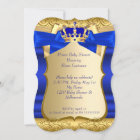 Royal Prince Baby Shower Blue Gold Damask Ethnic