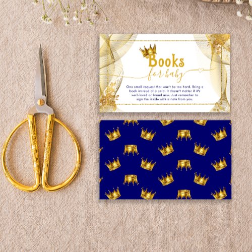 Royal Prince Baby Shower Books For Baby Ticket Enclosure Card