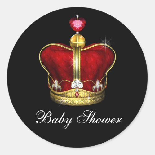 Royal Prince Baby Shower Classic Round Sticker