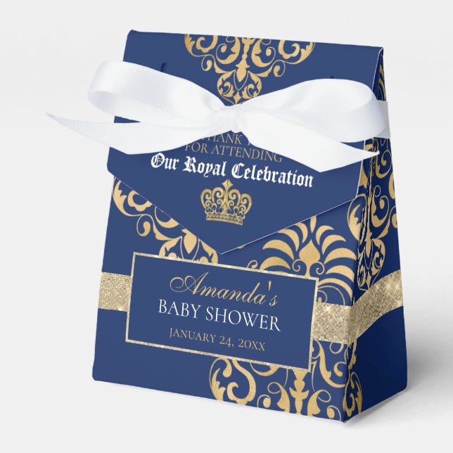 Royal Prince Baby Shower Favor Box (Front Side)