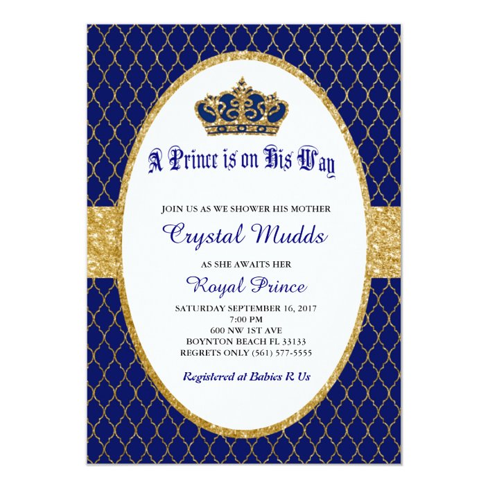 prince baby shower invitations