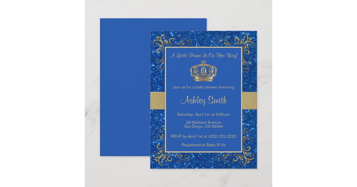 Royal Prince Baby Shower Invitation Personalized