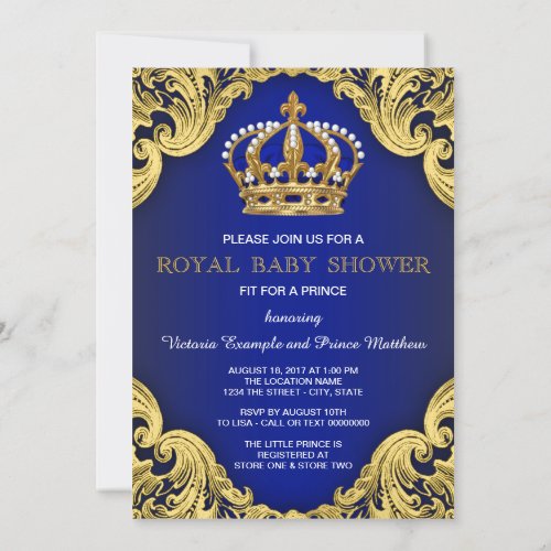 Royal Prince Baby Shower Invitations