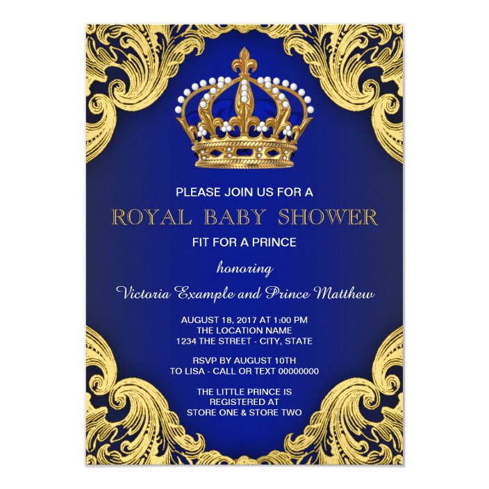 royal prince baby shower invitations  zazzle