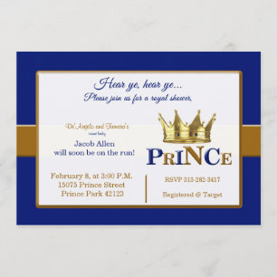 Royal Prince baby shower invitations