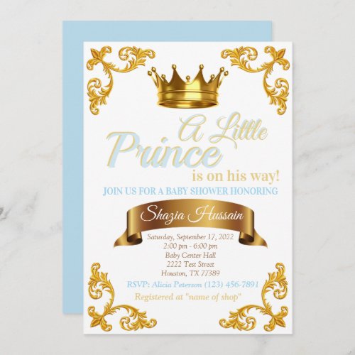 Royal Prince Baby Shower Invite