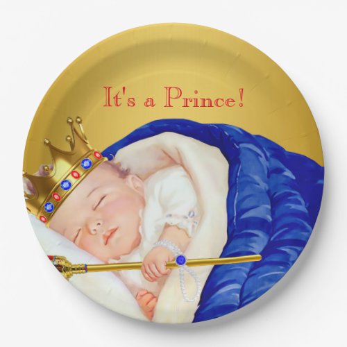 Royal Prince Baby Shower Paper Plates