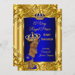 Royal Prince  Baby Shower Royal Blue Gold Ethnic Invitation at Zazzle