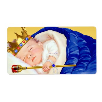 Royal Prince Baby Shower Water Bottle Labels by BabyCentral at Zazzle
