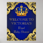 Royal Prince Baby Shower Welcome Sign at Zazzle