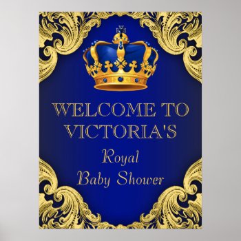 Royal Prince Baby Shower Welcome Sign by BabyCentral at Zazzle