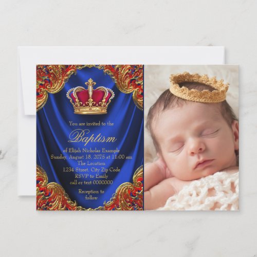 Royal Prince Baptism Invitations