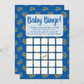 Royal Prince Bingo Baby Shower Game Blue Invitation (Front/Back)