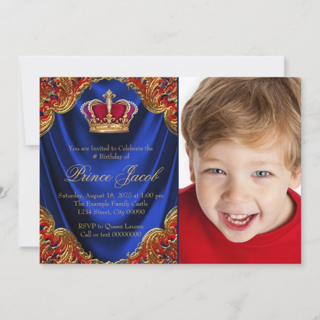 Royal Prince Birthday Party Invitation (Front)