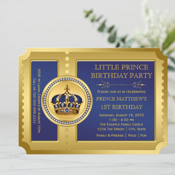Royal Prince Birthday Party Invitation by InvitationCentral at Zazzle
