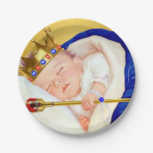 Royal Prince Boy Baby Shower Paper Plates