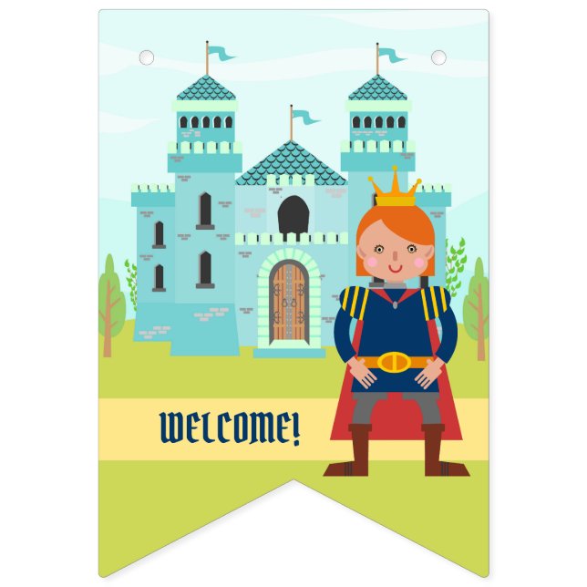 Royal Prince Boy Birthday Party Bun Bunting Flags (First Flag)