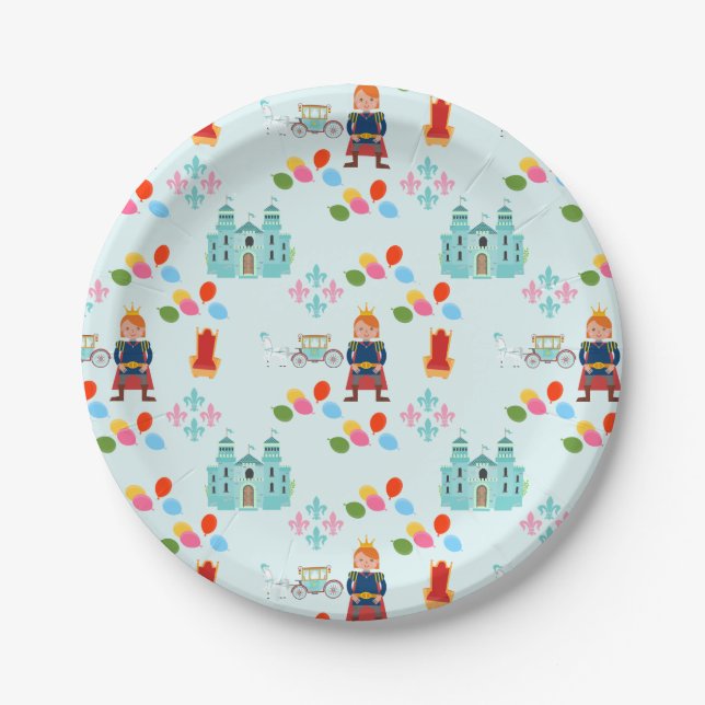 Royal Prince Boy Birthday Party Paper Plates (Front)