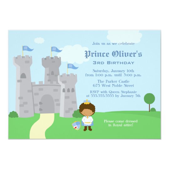 Royal prince charming boys birthday party invite