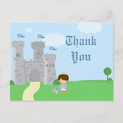 Royal prince charming boys birthday thank you card