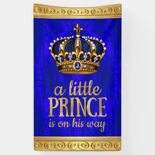 Royal Prince Crown Boy Prince Baby Shower Banner