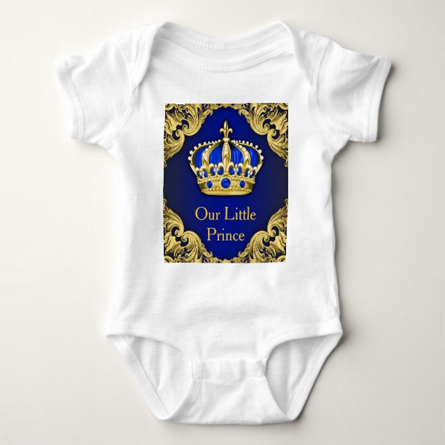 Royal Prince Crown Prince Baby Boy Baby Bodysuit (Front)