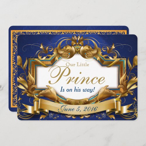 Royal Prince Elegant Baby Shower Invitations