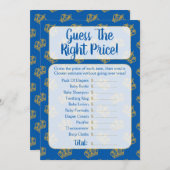 Royal Prince Guess The Price Baby Shower Game Invitation (Front/Back)